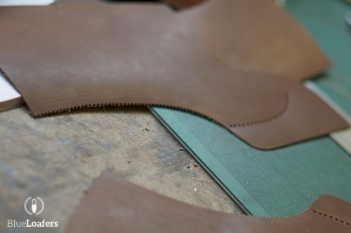Brown leather for a brogue shoe