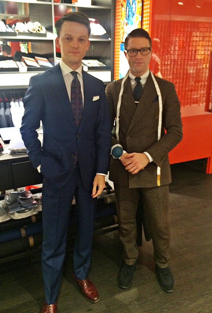 Myself and Aaron in the Suitsupply store